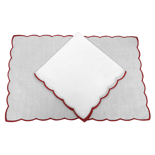 Red Scallop Border Placemat