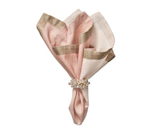 Load image into Gallery viewer, Blush &amp; Gold Dip Dyed Linen Napkin