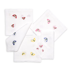 Butterfly Embroidered Linen Napkin