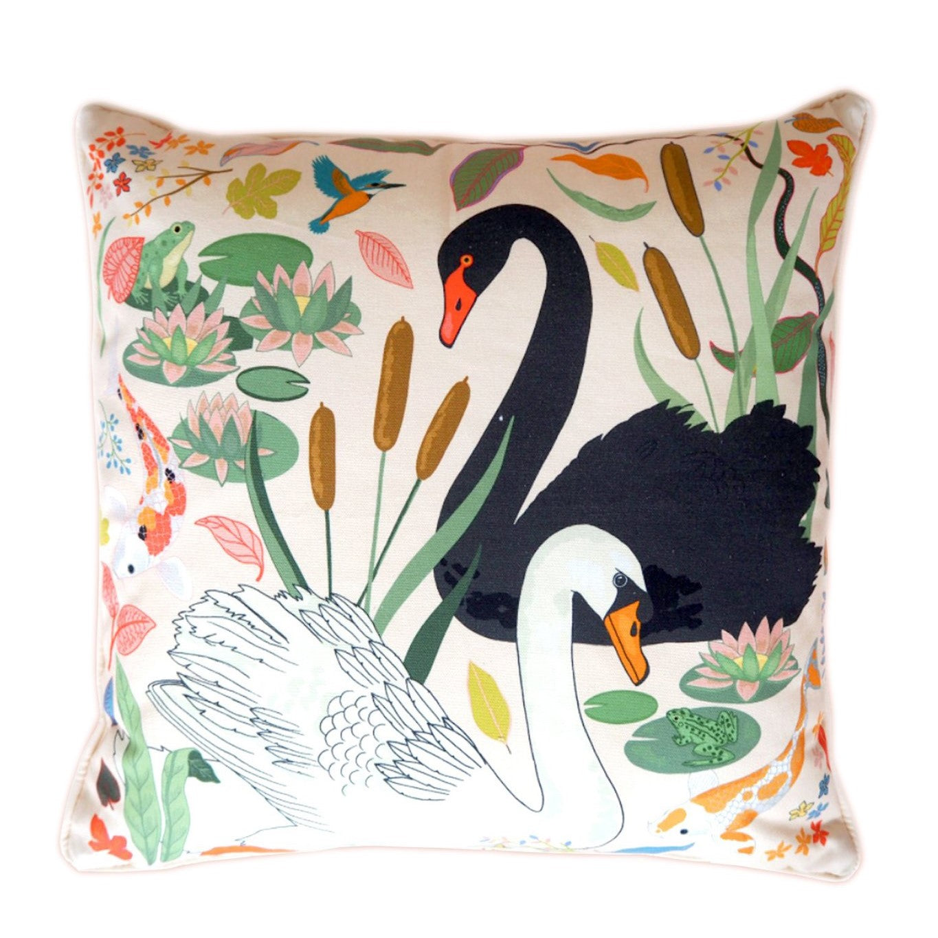 Lily Pond Pillow in Cream - Maisonette Shop