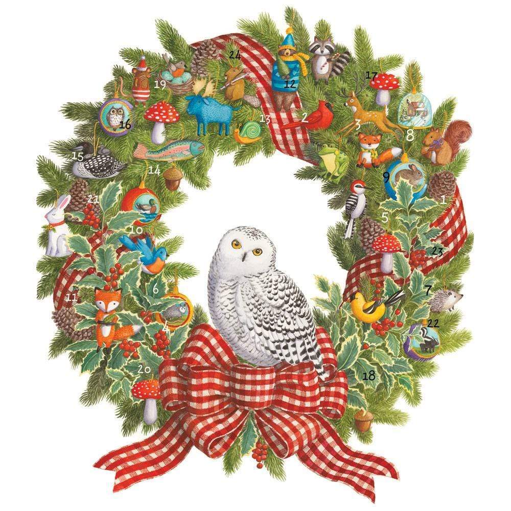 Snowy Owl Wreath Advent Calendar - 1 Each - Maisonette Shop