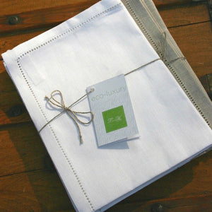 Hemstitched Linen Tablecloth - Maisonette Shop