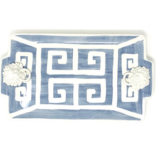 Greek Key Lion Platter