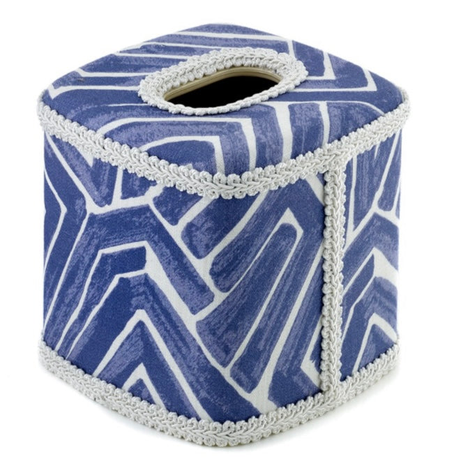 Blue Maze Tissue Box Cover