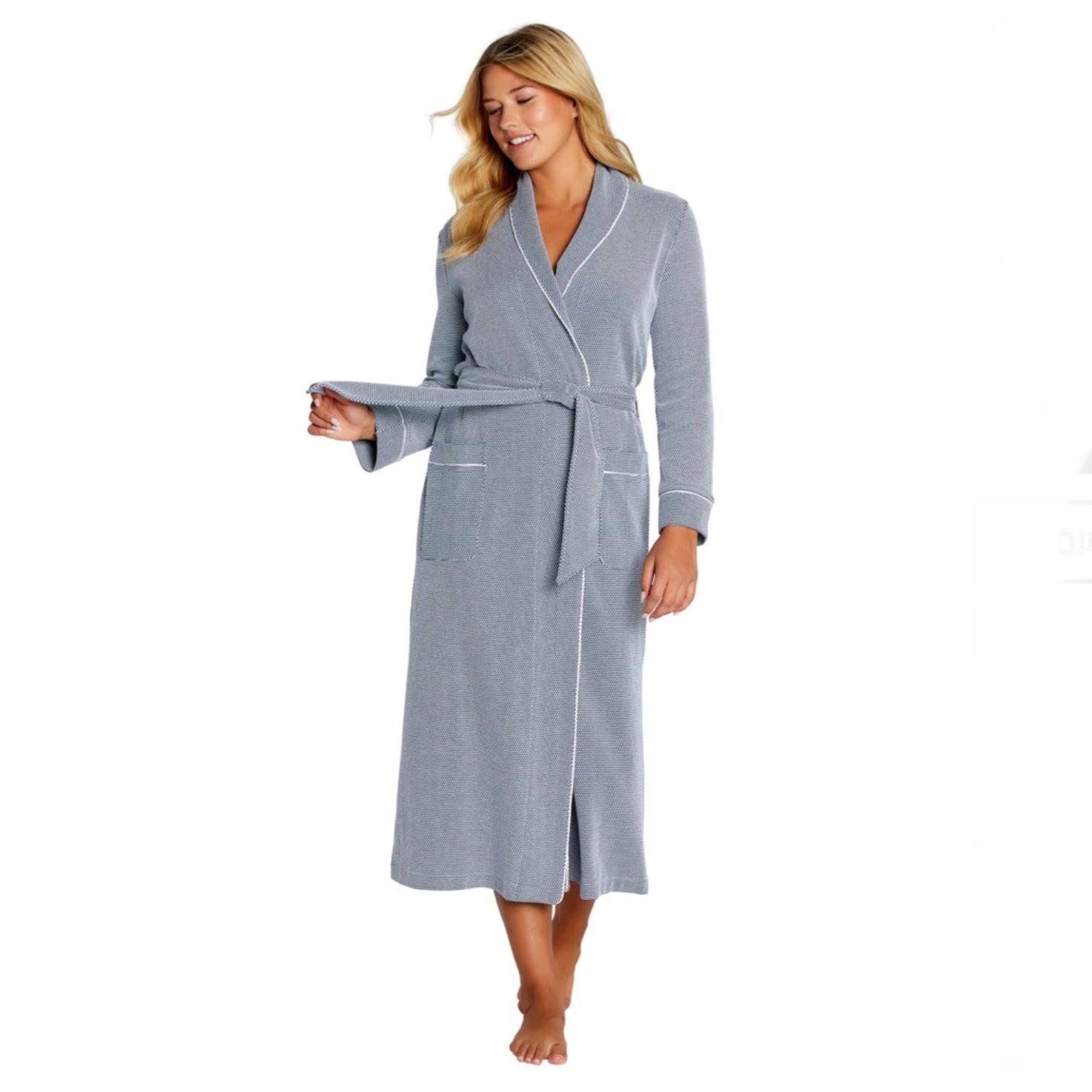 Grace Long Textured Pima Cotton Robe XSmall Grace Long Textured Pima Cotton Robe XSmall