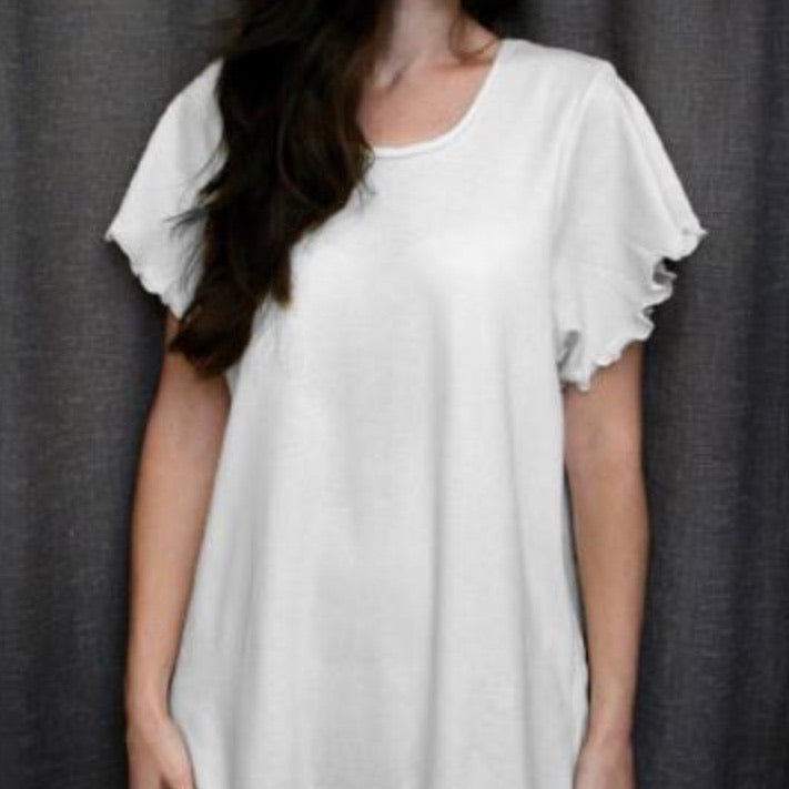 White Knit Short Sleeved Nightgown - Maisonette Shop