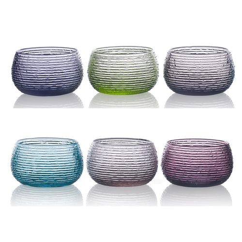 Multicolored Glass Bowls (Set of Six)