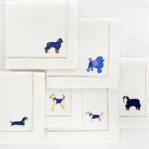 Hand Embroidered Dogs Napkin Set - Maisonette Shop