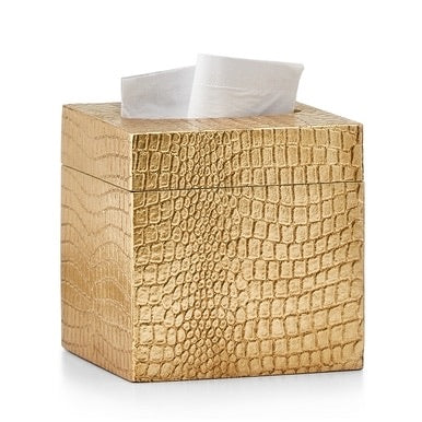 Crocodile Gold Tissue Cover - Maisonette Shop