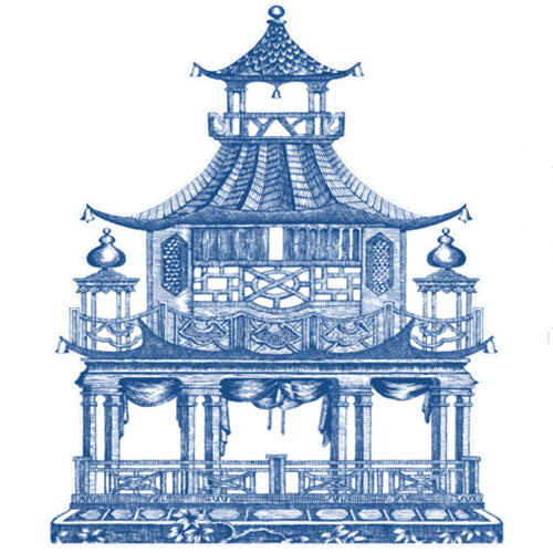 Chinoiserie Toile Pagoda Die-Cut Placemat