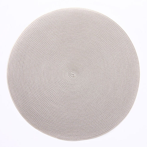 Silver & Sand Round Braided Placemat - Maisonette Shop