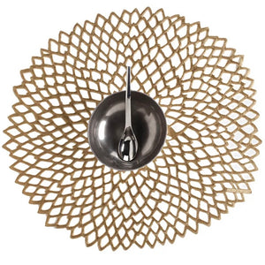 Dahlia Round Brass Placemat by Chilewich
