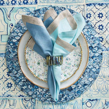 Load image into Gallery viewer, Sky Blue Dip Dyed Linen Napkin