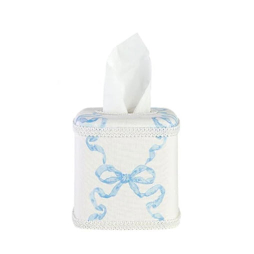 Blue Trellis Porcelain Tissue Holder