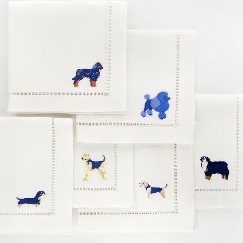 Hand Embroidered Dogs Placemat Set - Maisonette Shop