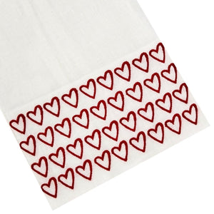 Red Empty Hearted Tip Towels - Maisonette Shop
