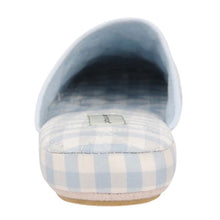 Load image into Gallery viewer, Blue Gingham Sari Silk Slipper