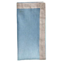 Load image into Gallery viewer, Sky Blue Dip Dyed Linen Napkin