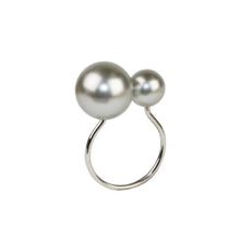 Load image into Gallery viewer, Gray &amp; Silver Pearl Napkin Ring