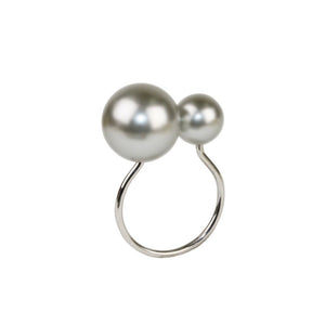 Gray & Silver Pearl Napkin Ring