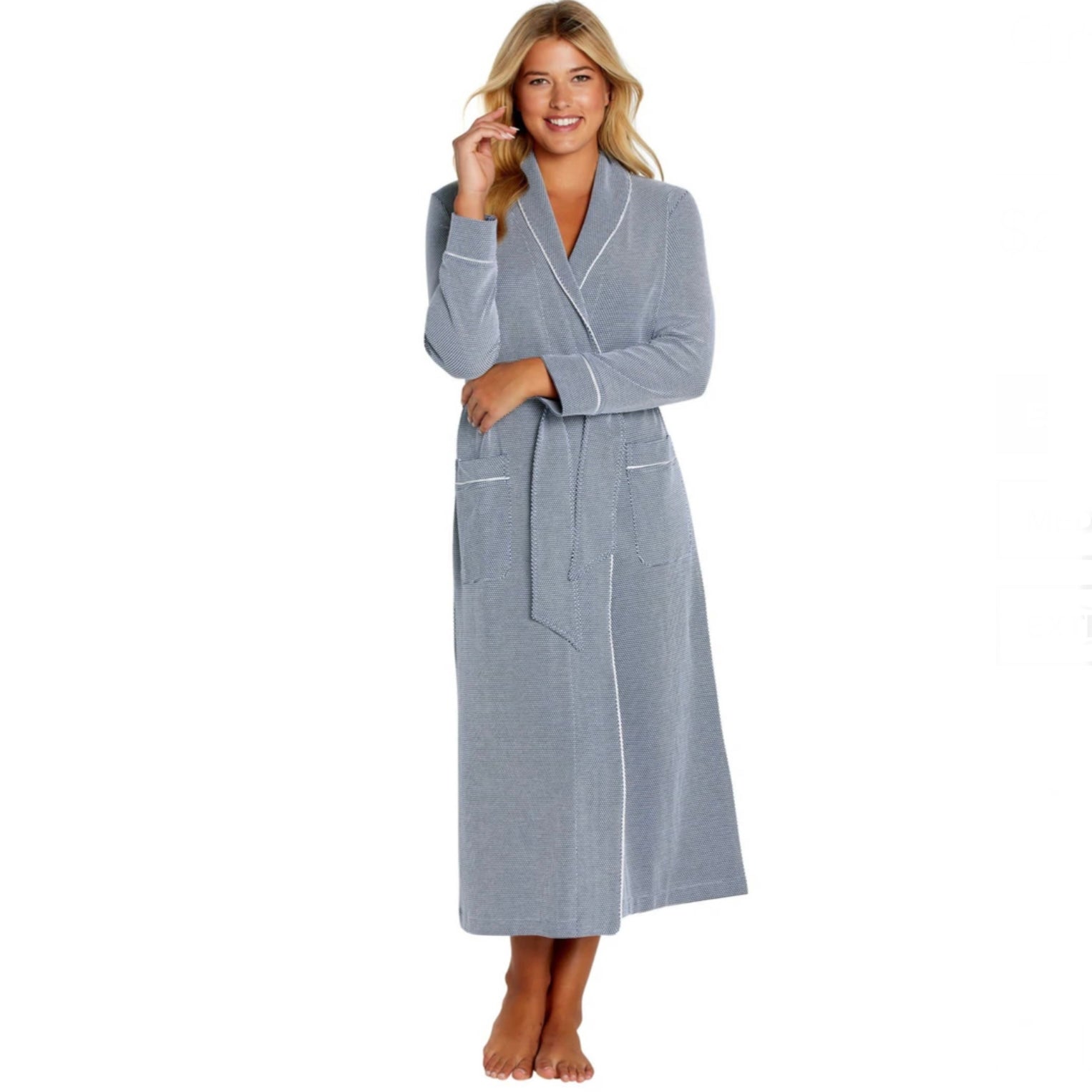 Grace Long Textured Pima Cotton Robe XSmall Grace Long Textured Pima Cotton Robe XSmall