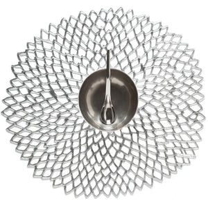 Dahlia Round Silver Placemat by Chilewich