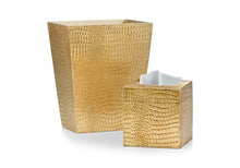 Load image into Gallery viewer, Crocodile Gold Wastebasket - Maisonette Shop