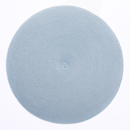 Silver & Aqua Round Braided Placemat - Maisonette Shop