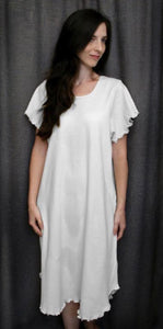 White Knit Short Sleeved Nightgown - Maisonette Shop