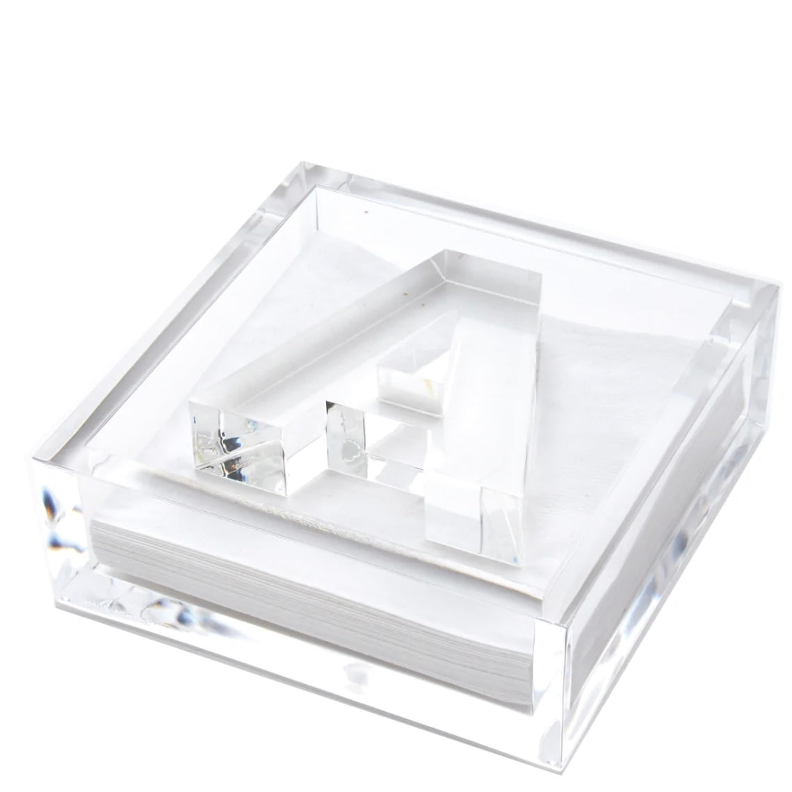 Initial Acrylic Cocktail Napkin Holder & Weight