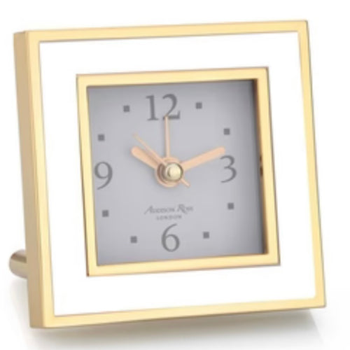 Square Gold & White Alarm Clock