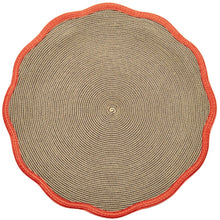 Load image into Gallery viewer, Autumn Terracotta Border Scallop Braided Placemat