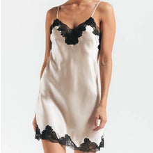 Load image into Gallery viewer, Morgan Lace Spaghetti Silk Chemise