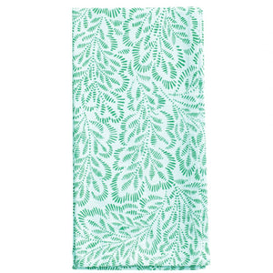 Block Print Leaves Turquoise/Green Cloth Dinner Napkins - Set of 4