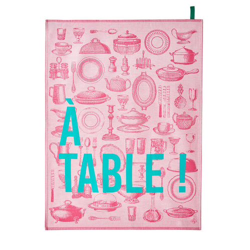 A Table Tea Towel Pink